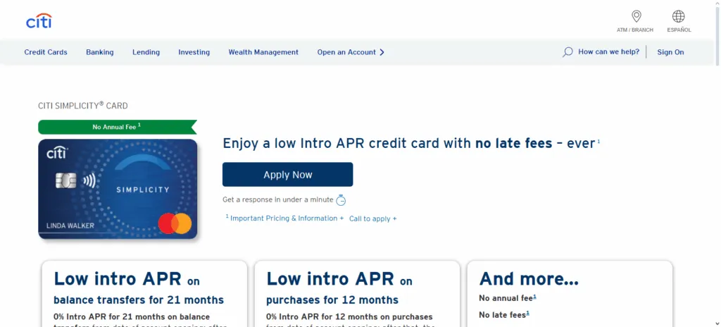 Citi Simplicity® Card