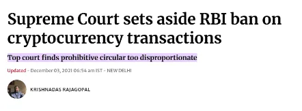 Indian Regulatory Stance On Crypto